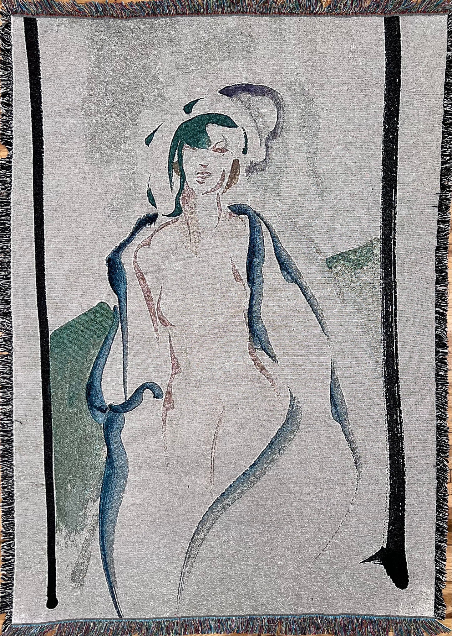 Woven Art Blanket - Watercolor Woman