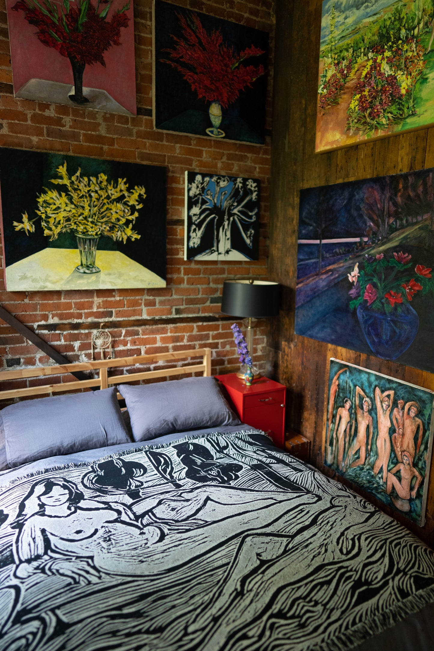 Woven Art Blanket - Lounging Ladies