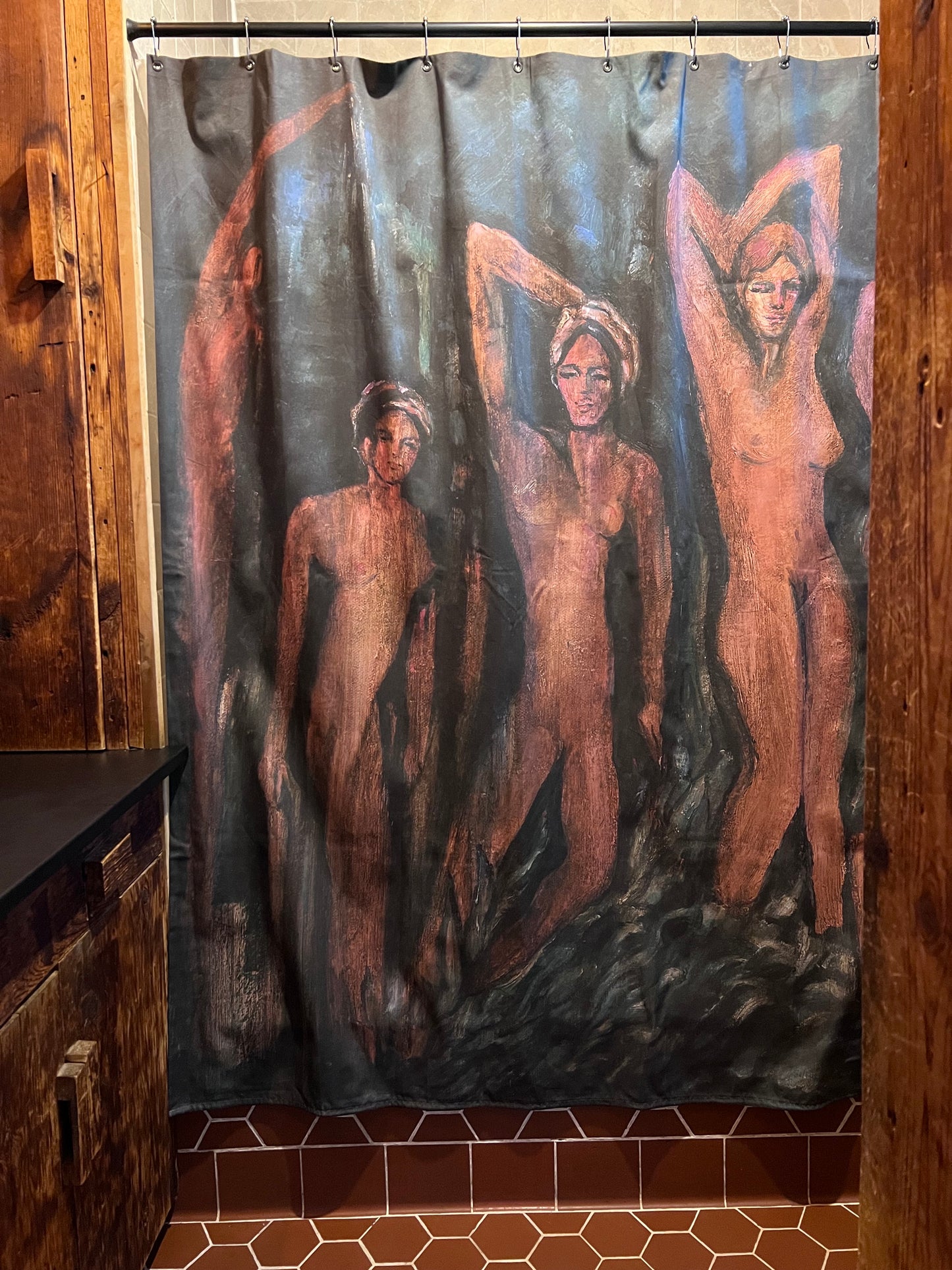 Art Shower Curtain - Picasso Bathers