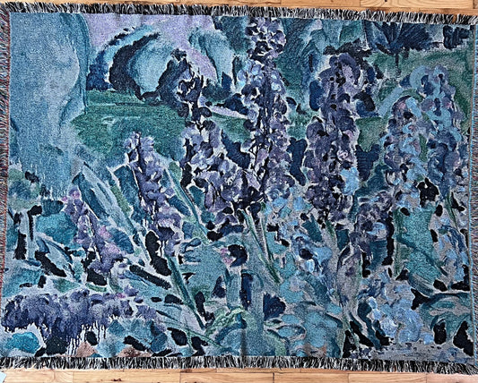 Woven Art Blanket - Delphinium Garden