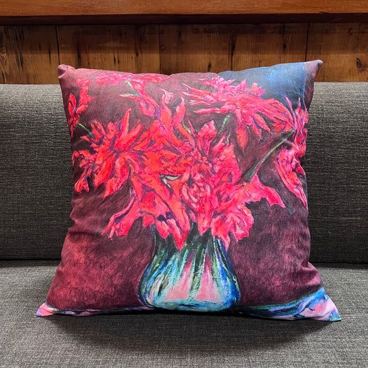 Art Pillow Case - Dahlias at Night